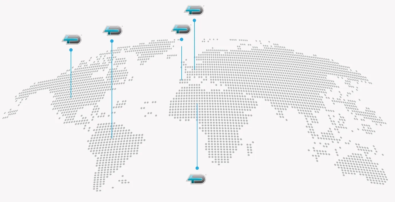 Carte du monde avec emplacements 4D